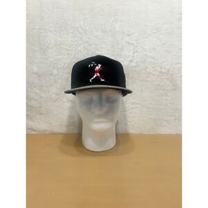 Baseballism Black Baseball Cap Size 7 1/2 Embroidered Baseball Player Logo